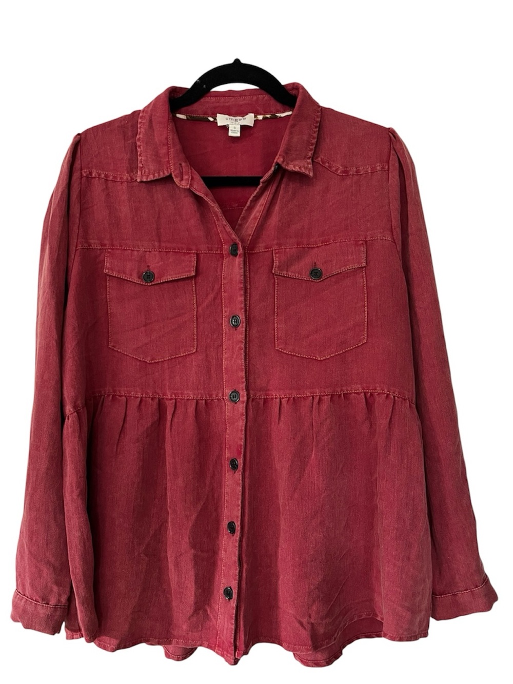 Women’s Umgee Button Down Shirt blouse Red size Small New